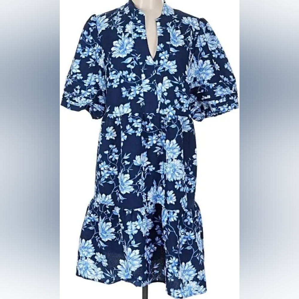 Rn Studio by Ronni Nicole Popover Tie Neck Short Sleeve Dress